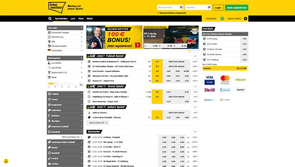 Die Interwetten Webseite