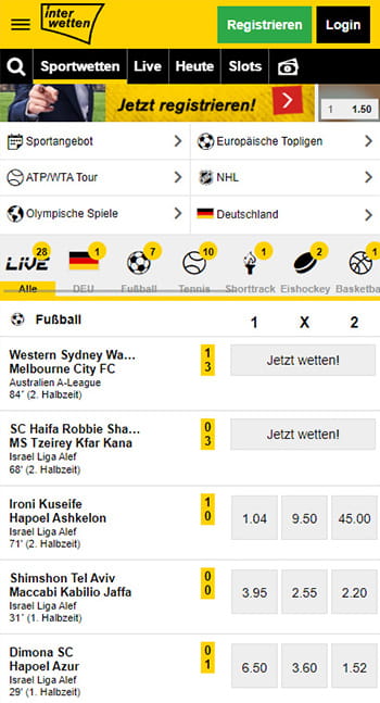 Die Interwetten App.